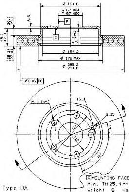 

Тормозной диск brembo 09936211