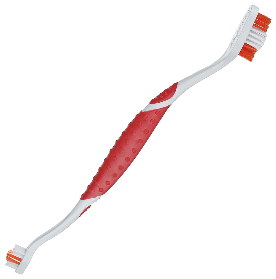 фото Зубная щетка для собак beaphar, двухсторонняя, красный, 25 см