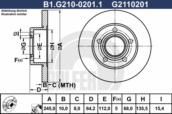 фото Тормозной диск galfer b1.g210-0201.1