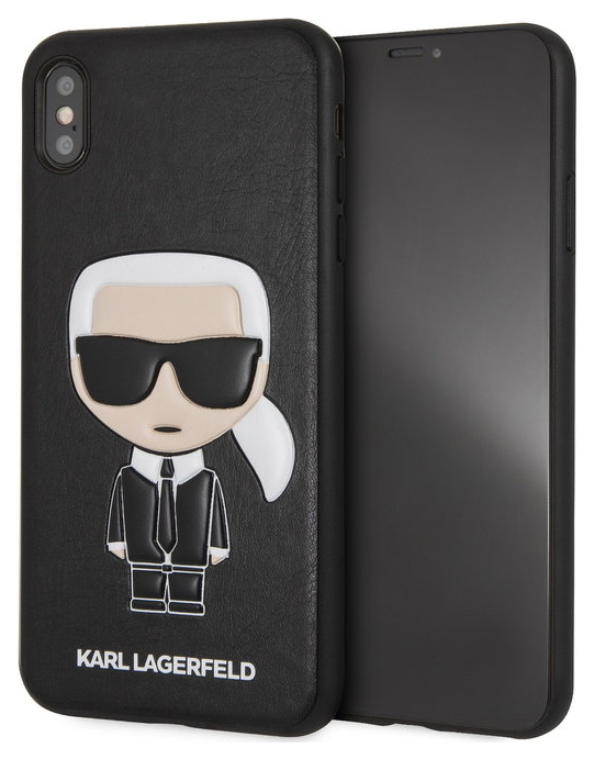 фото Чехол karl lagerfeld pu leather iconic hard для apple iphone xs max накладка black