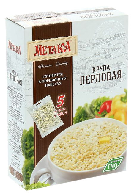 

Крупа перловая Метака в порционных пакетах 100 г 5 пакетов