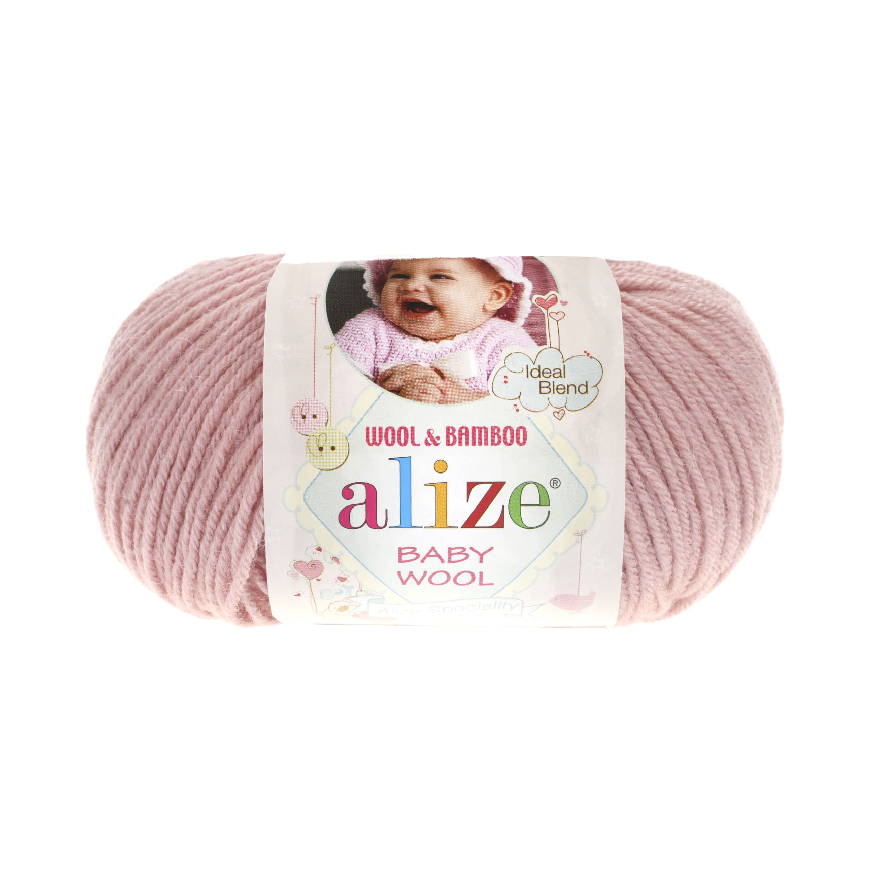 

Пряжа ALIZE 'Baby wool', 50 г, 175 м, (бамбук, шерсть, акрил), ТУ, 161 пудра, 10 мотков, Baby Wool