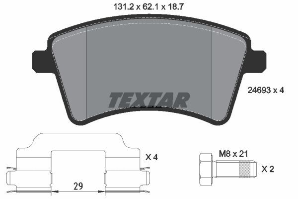 фото Комплект тормозных дисковых колодок textar 2469301