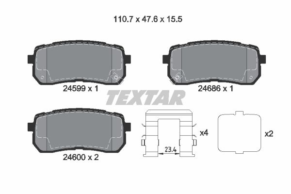 

Тормозные колодки Textar дисковые 2459904