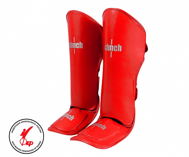 фото Защита голени и стопы clinch shin instep guard kick красная l