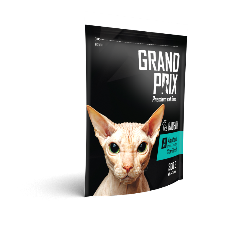 фото Сухой корм для кошек grand prix sterilized, для стерилизованных, кролик, 0,3кг