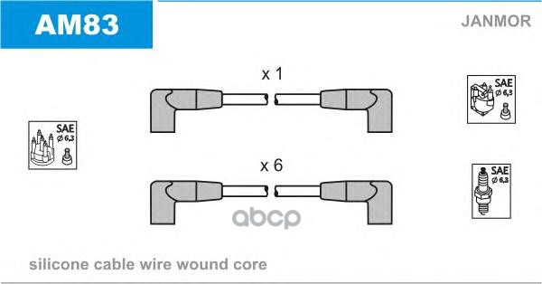Комплект проводов зажигания JANMOR AM83