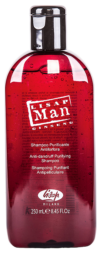 фото Шампунь мужской против перхоти lisap milano anti-dandruff purifying shampoo man 250 мл