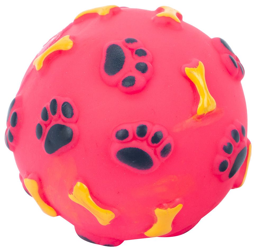 Игрушка-апорт для собак Beeztees Мячик с лапками и косточками 8см, в ассортименте