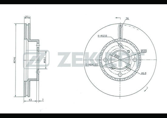 фото Тормозной диск zekkert bs-5241