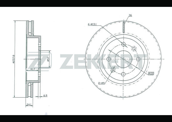 фото Тормозной диск zekkert bs-5374