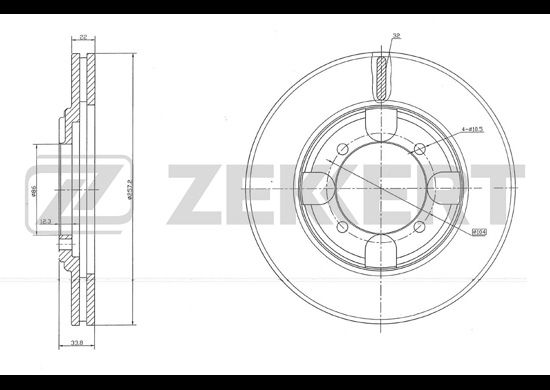 фото Тормозной диск zekkert bs-5745