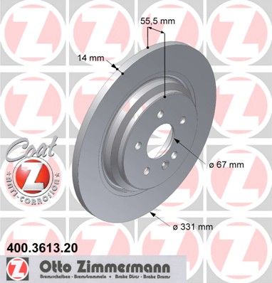 фото Тормозной диск zimmermann 400.3613.20
