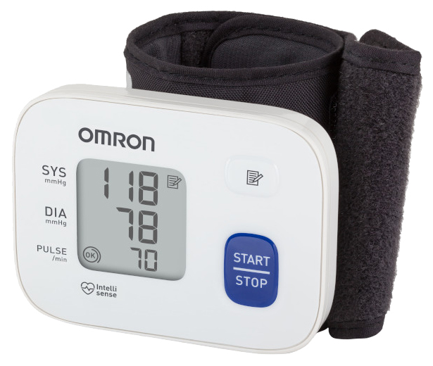 

Тонометр OMRON RS1 автоматический на запястье, Белый;синий, HEM-6120-RU