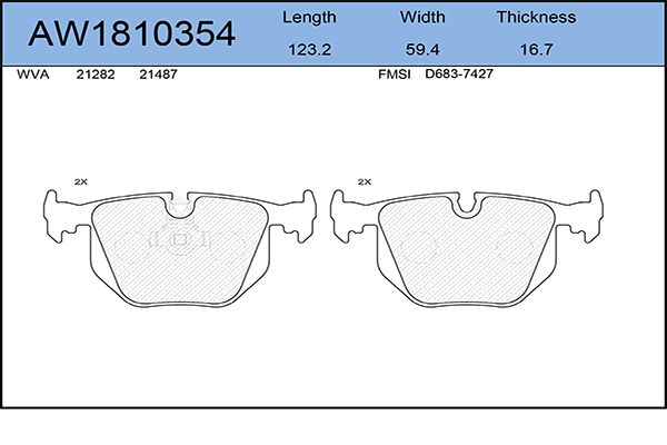 

Тормозные колодки AywiParts дисковые AW1810354