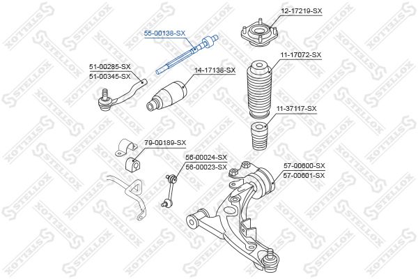 

Рулевая тяга STELLOX 55-00138-SX