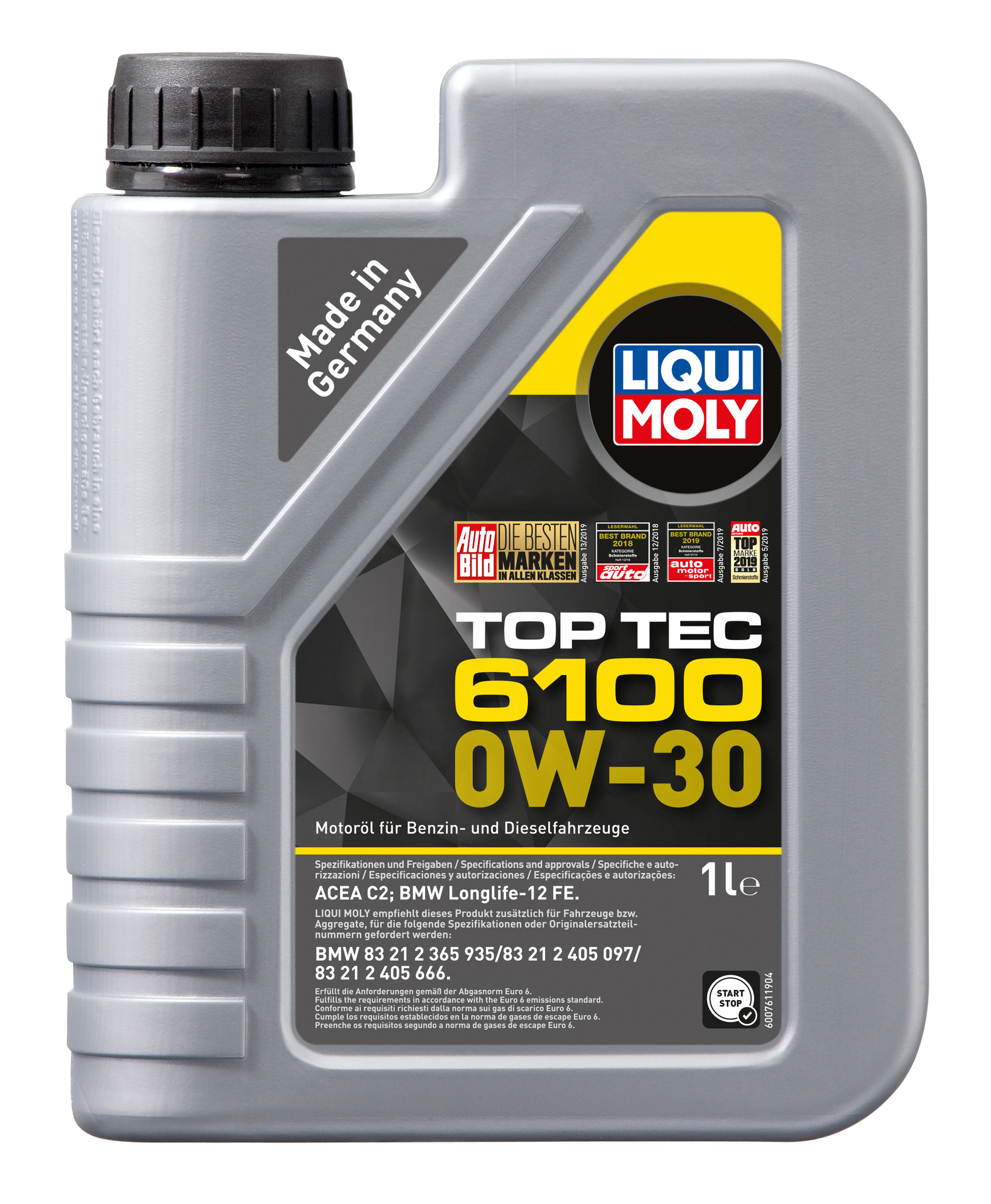 фото Liquimoly нс-синт. мот.масло top tec 6100 0w-30 c2 (1л) liqui moly