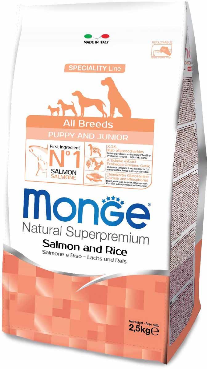 

Сухой корм для щенков Monge Speciality Puppy&Junior, все породы, лосось и рис, 2,5кг, Speciality Puppy&Junior