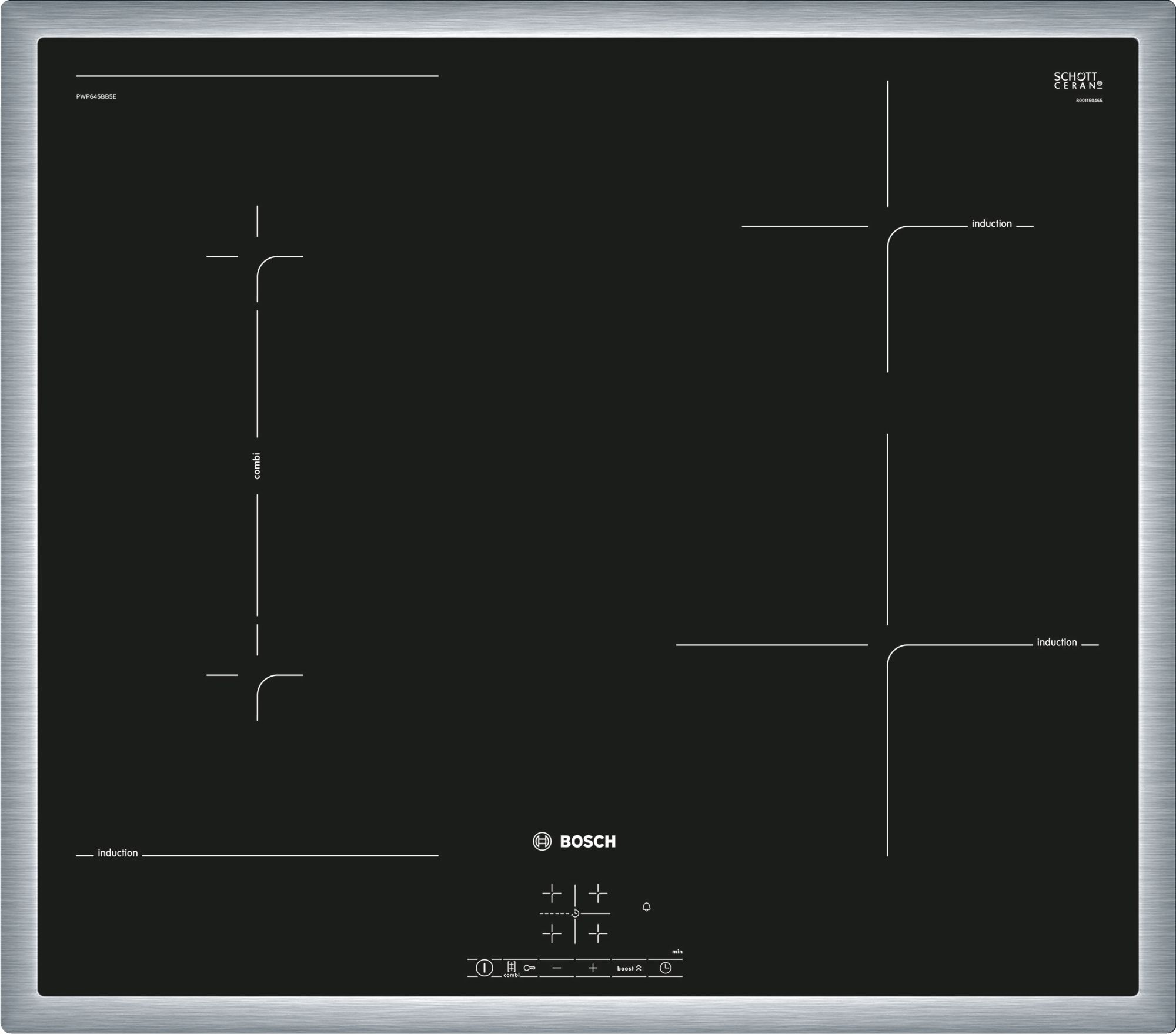 фото Встраиваемая варочная панель индукционная bosch pwp645bb5e black