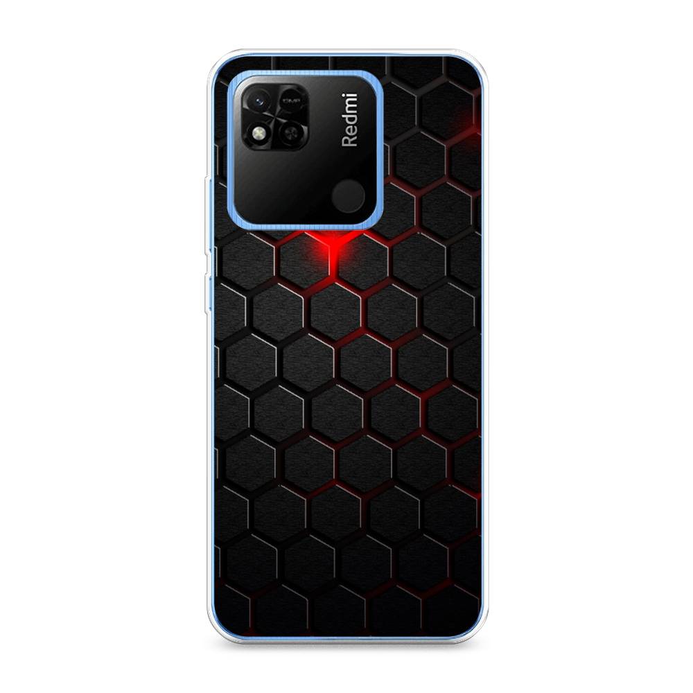 

Силиконовый чехол "Фон соты красные" на Xiaomi Redmi 10A, Разноцветный, 313950-3