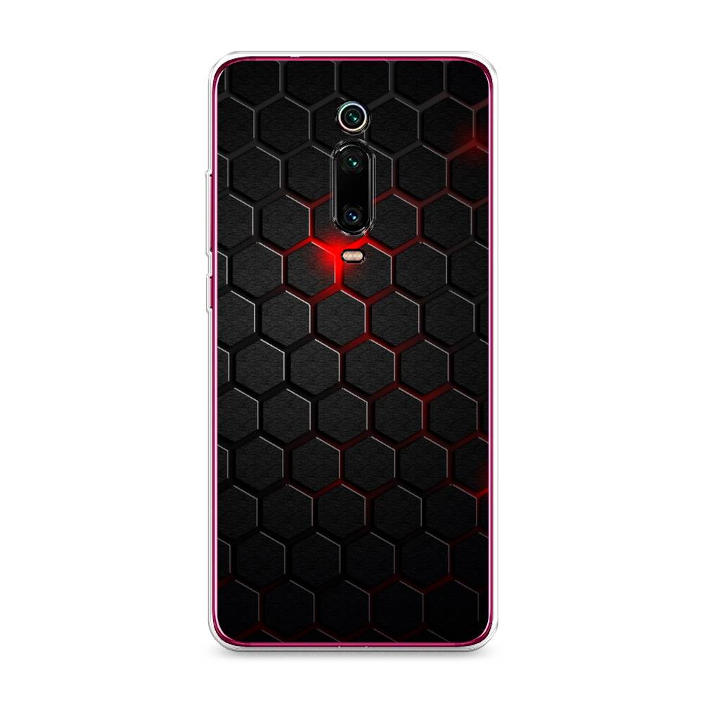 фото Силиконовый чехол "фон соты красные" на xiaomi redmi k20 pro awog