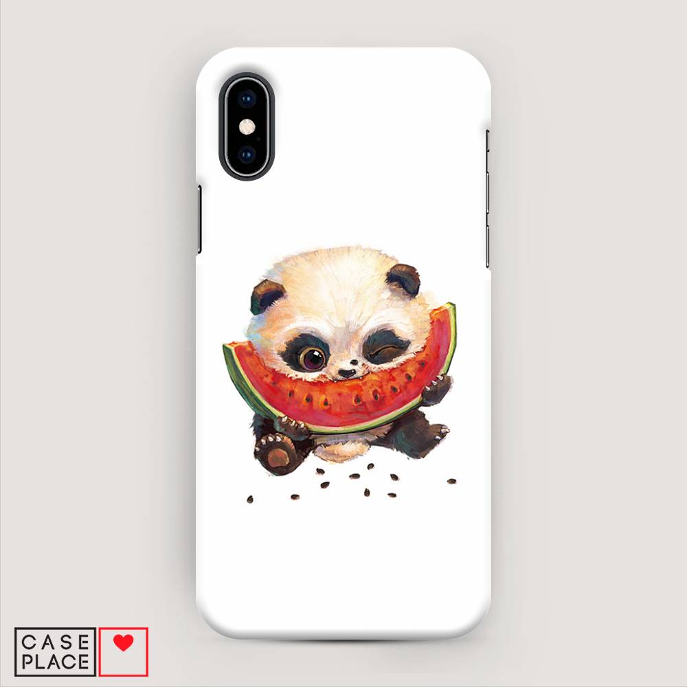 

Пластиковый чехол "Малыш панды с арбузом" на Apple iPhone X (10), 11020-1