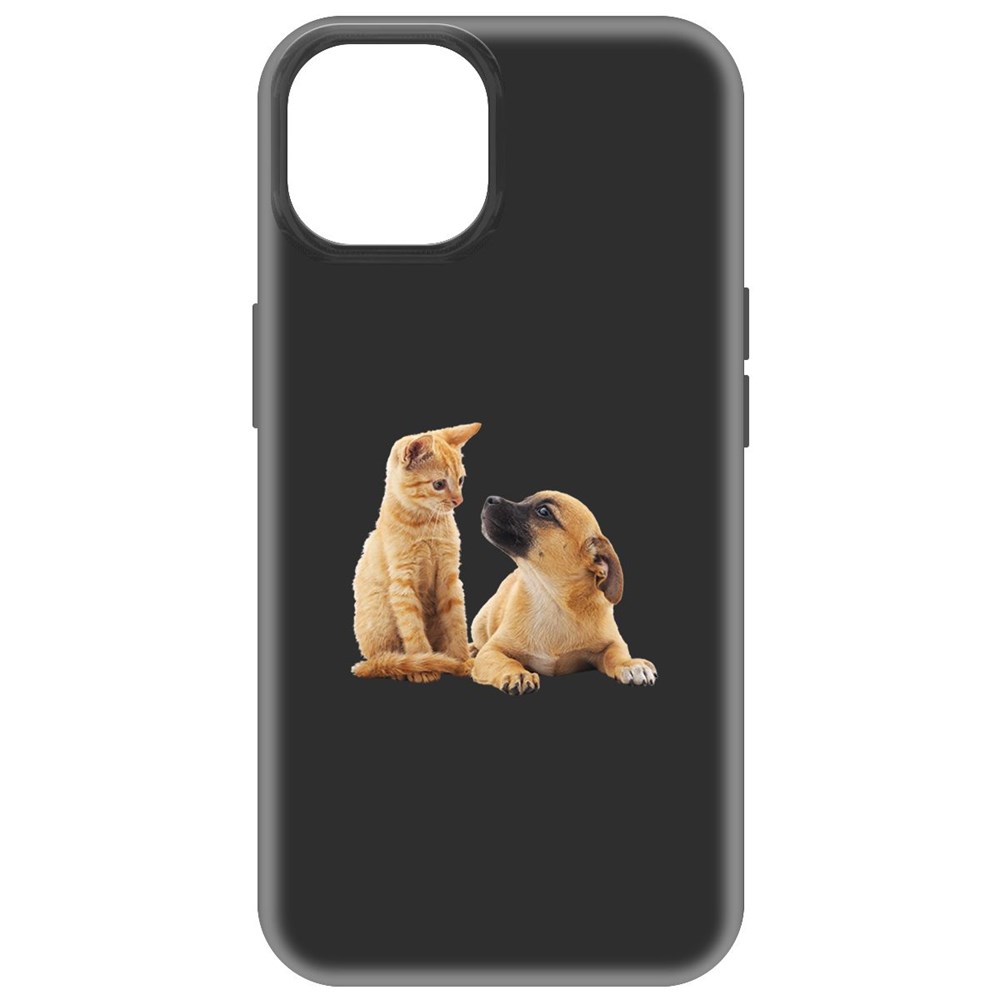 

Чехол-накладка Krutoff Soft Case Лучшие друзья для iPhone 15 черный