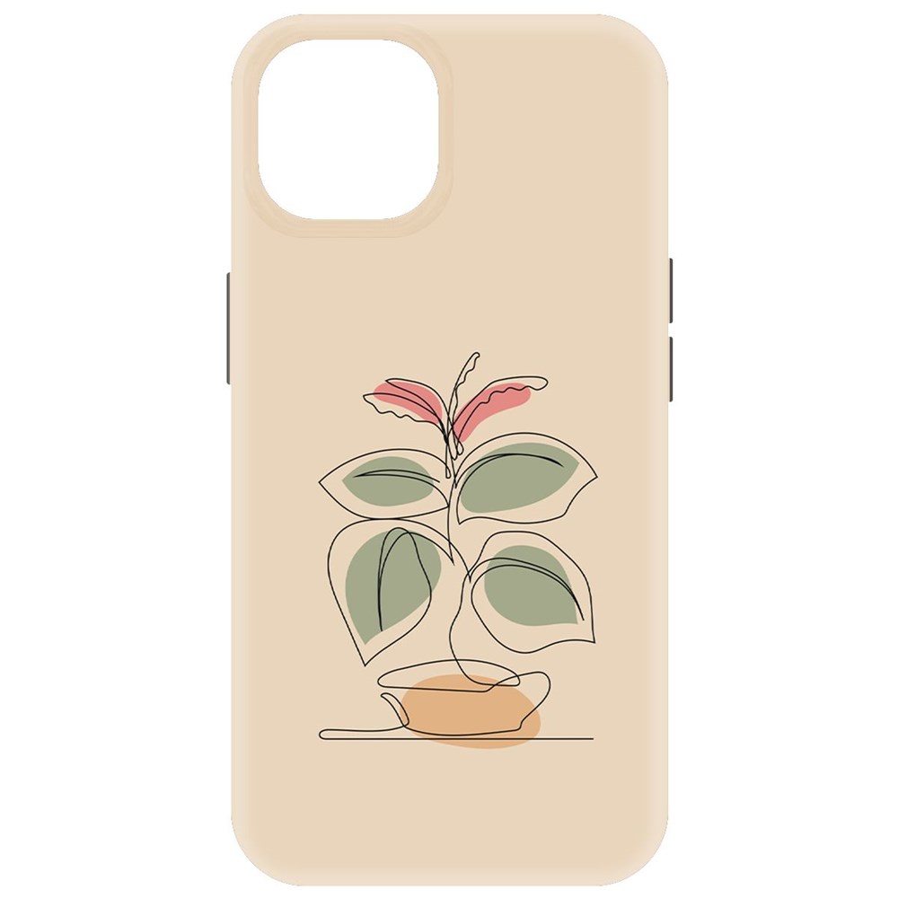 

Чехол-накладка Krutoff Soft Case Цветок для iPhone 15 черный