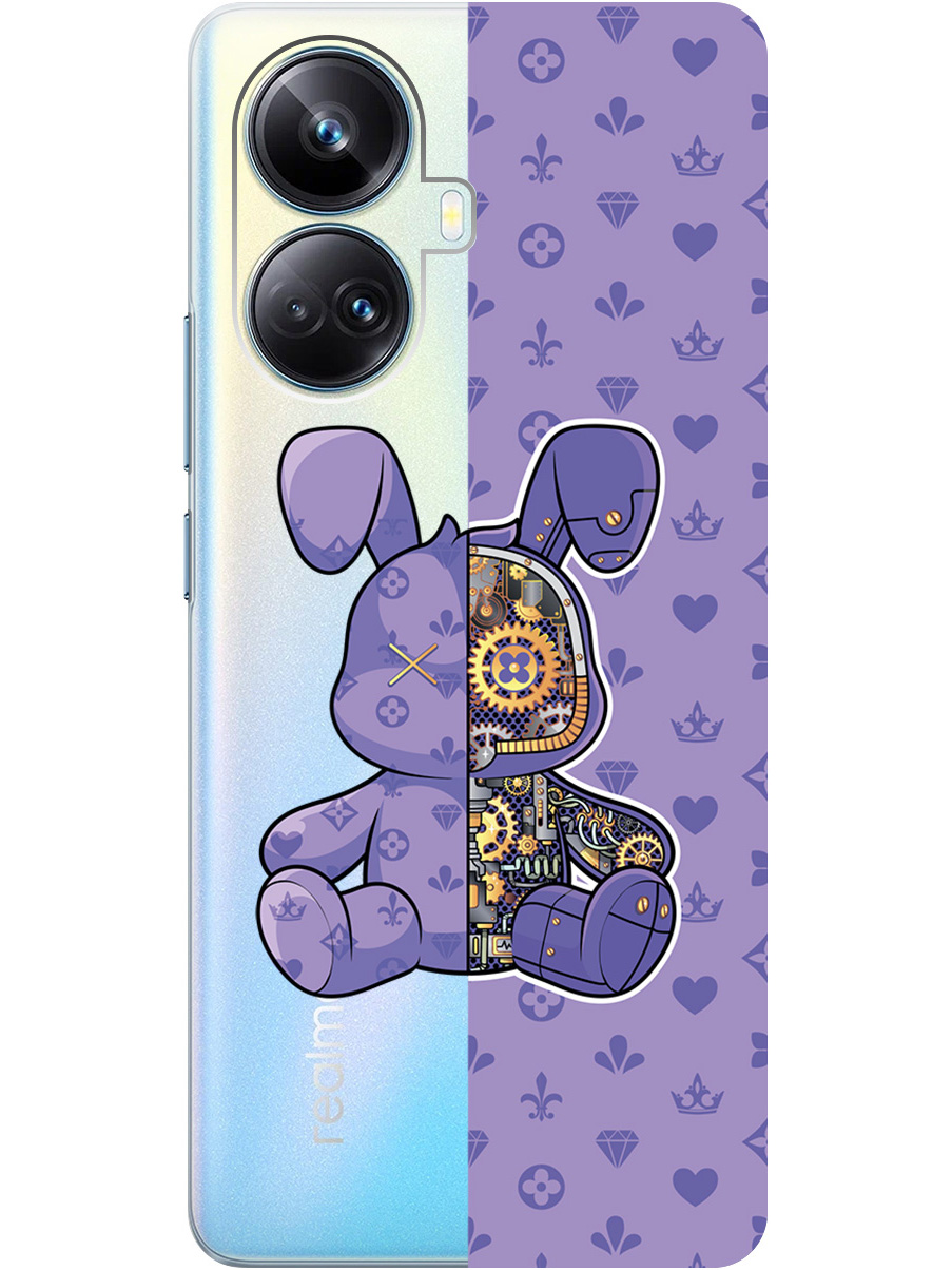 

Силиконовый чехол на Realme 10 Pro+ с принтом "Сиреневый Кролик с механизмом" прозрачный, Фиолетовый;прозрачный, 768741971