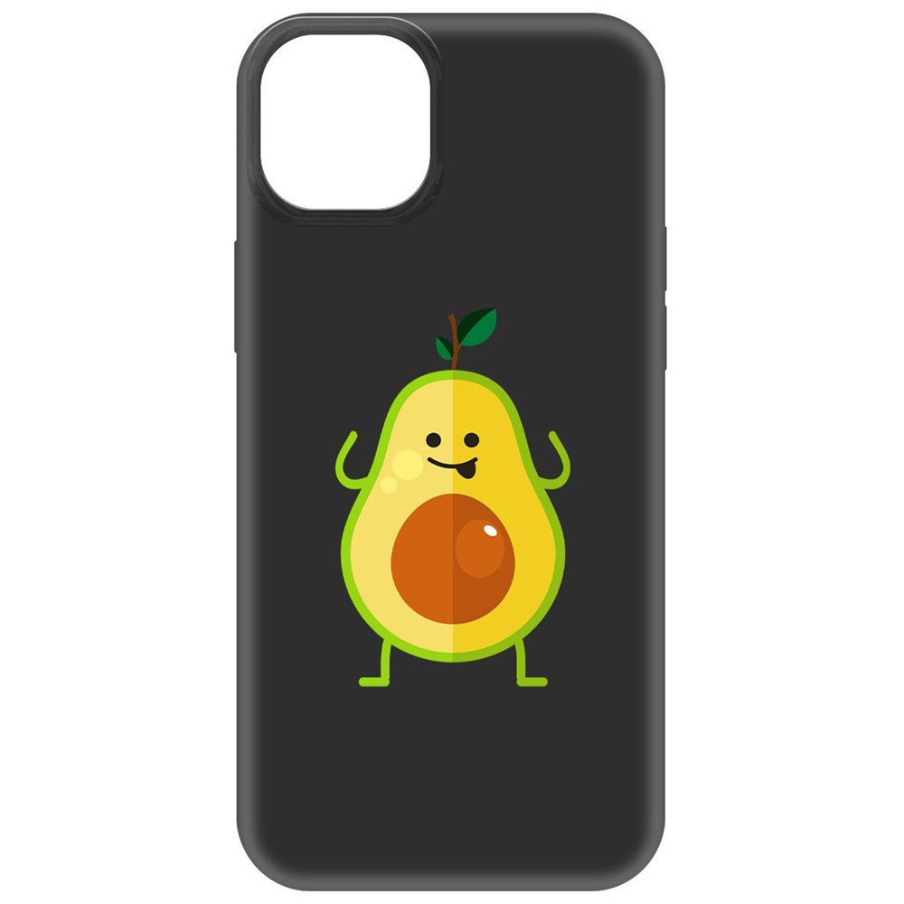 

Чехол-накладка Krutoff Soft Case Авокадо Веселый для iPhone 15 Plus черный