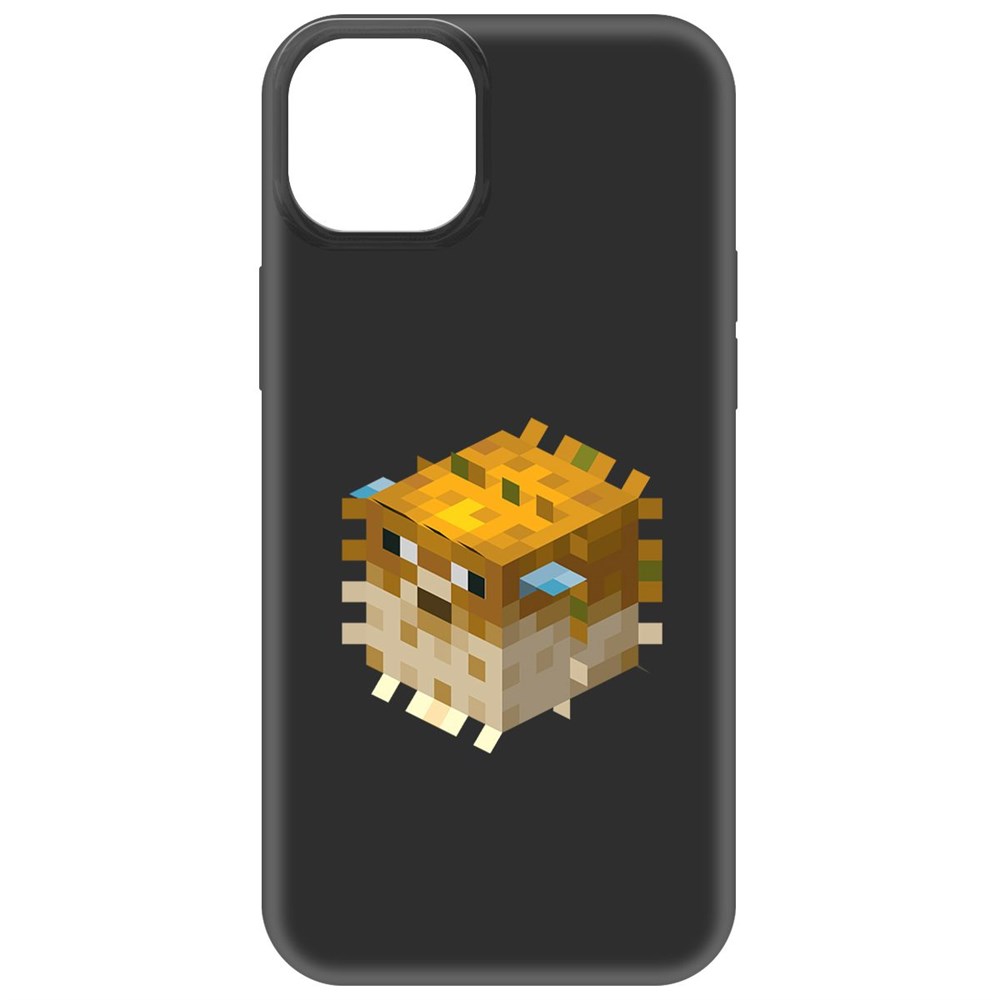 

Чехол-накладка Krutoff Soft Case Minecraft-Иглобрюх для iPhone 15 Plus черный