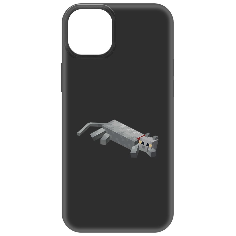 

Чехол-накладка Krutoff Soft Case Minecraft-Кошка для iPhone 15 Plus черный