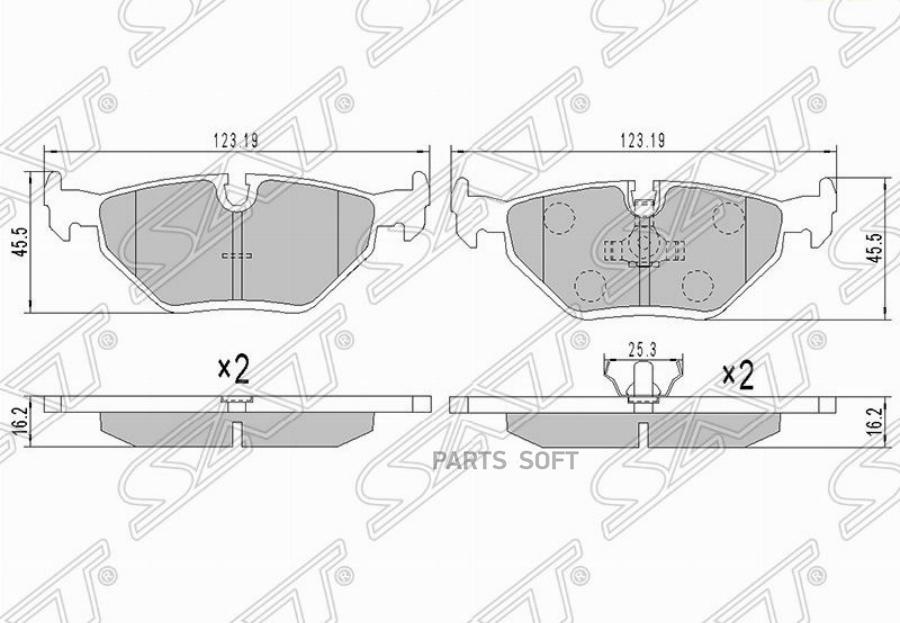 

Колодки Тормозные Зад Bmw 3 E46-E36 Sat арт. ST-34216778168