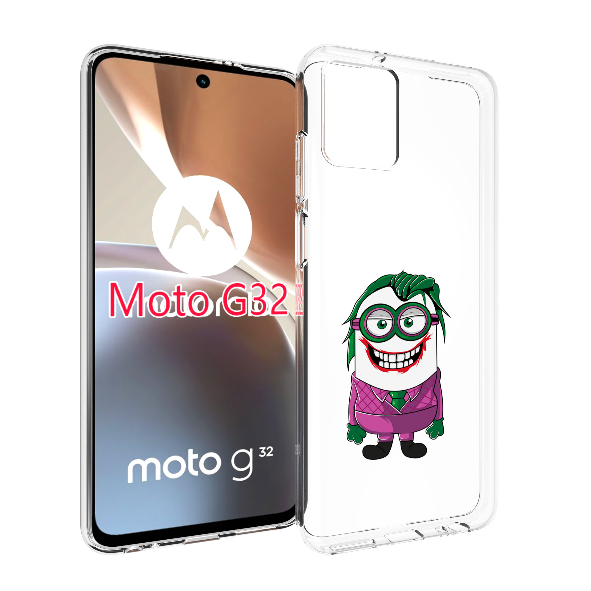 

Чехол MyPads джокер миньон для Motorola Moto G32, Прозрачный, Tocco