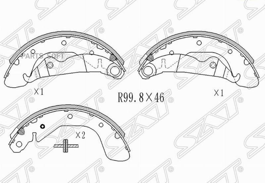 

Тормозные колодки SAT задние для Daewoo Nexia 2012- ST96226110