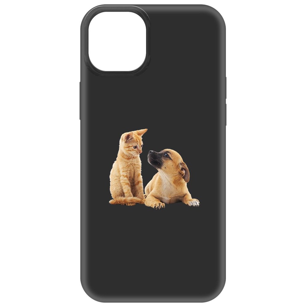 

Чехол-накладка Krutoff Soft Case Лучшие друзья для iPhone 15 Plus черный
