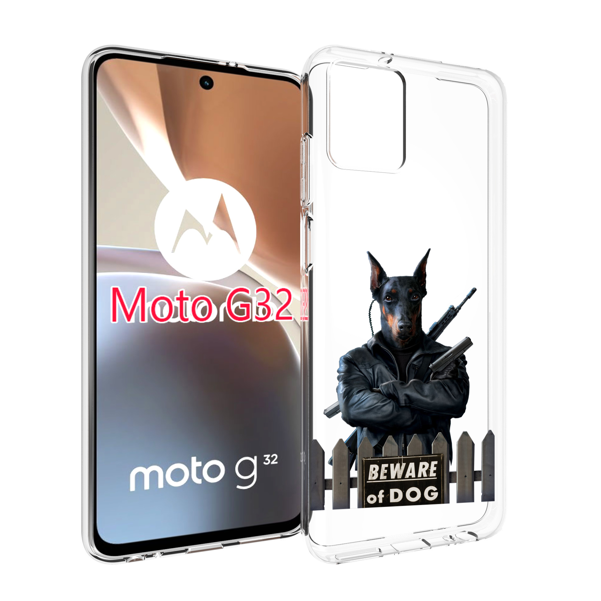 

Чехол MyPads доберман для Motorola Moto G32, Прозрачный, Tocco