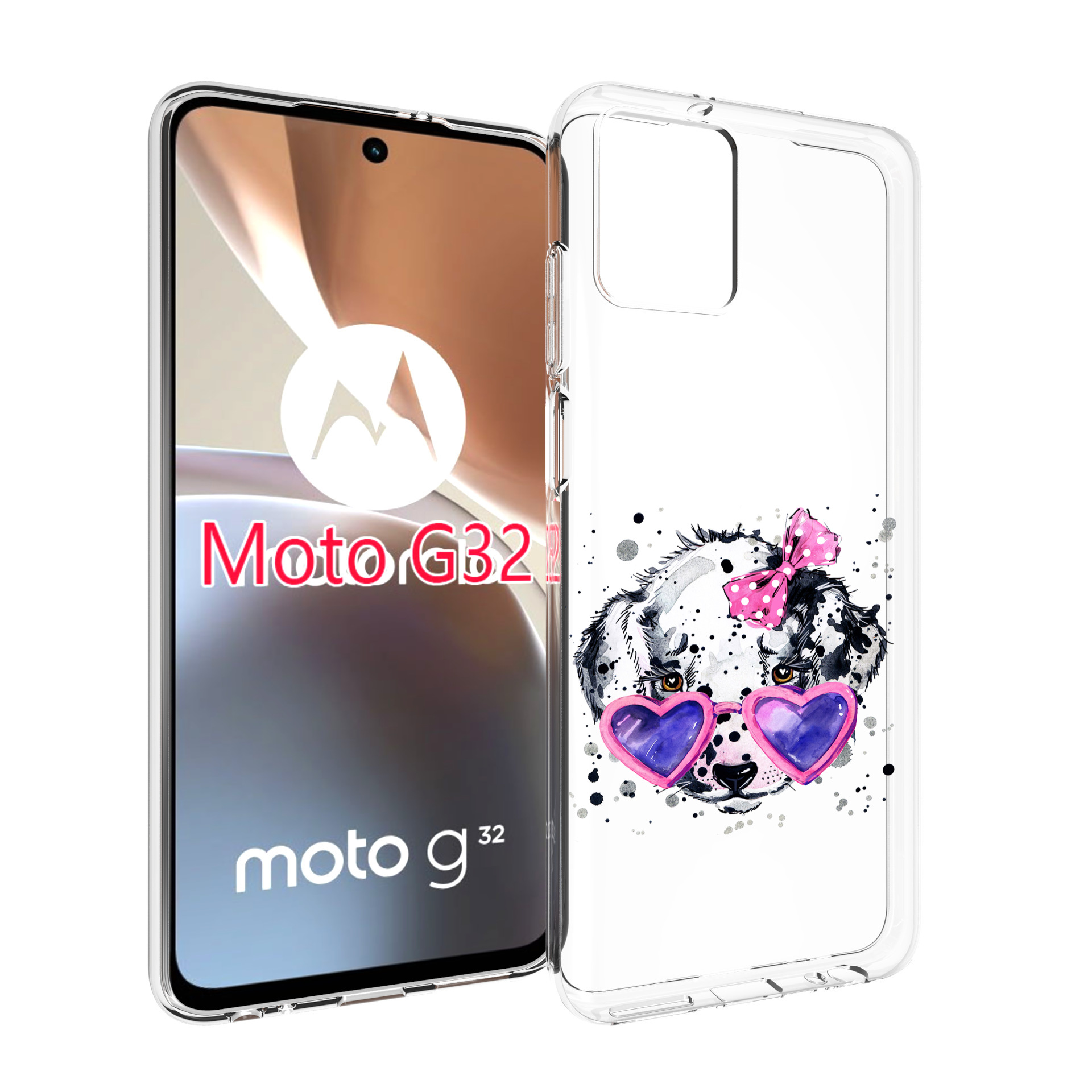 

Чехол MyPads долматинец в очках для Motorola Moto G32, Прозрачный, Tocco