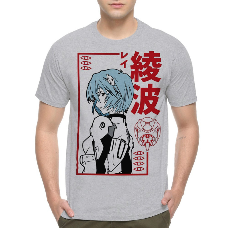 

Футболка мужская Dream Shirts Аниме Евангелион Рей Аянами серая L, Серый, Аниме Евангелион Рей Аянами