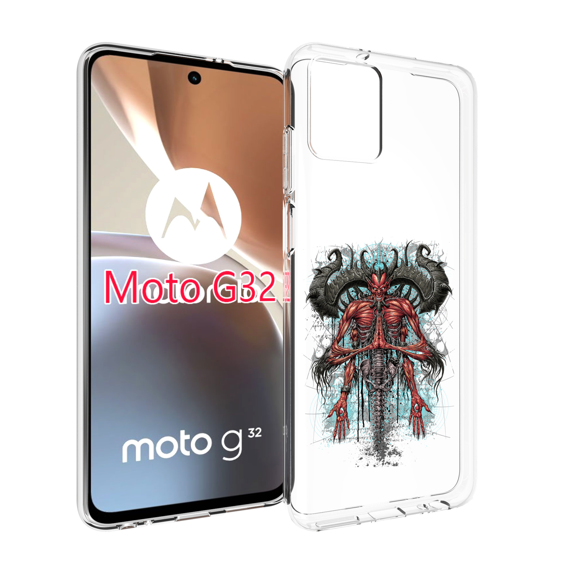 

Чехол MyPads дьявол для Motorola Moto G32, Прозрачный, Tocco