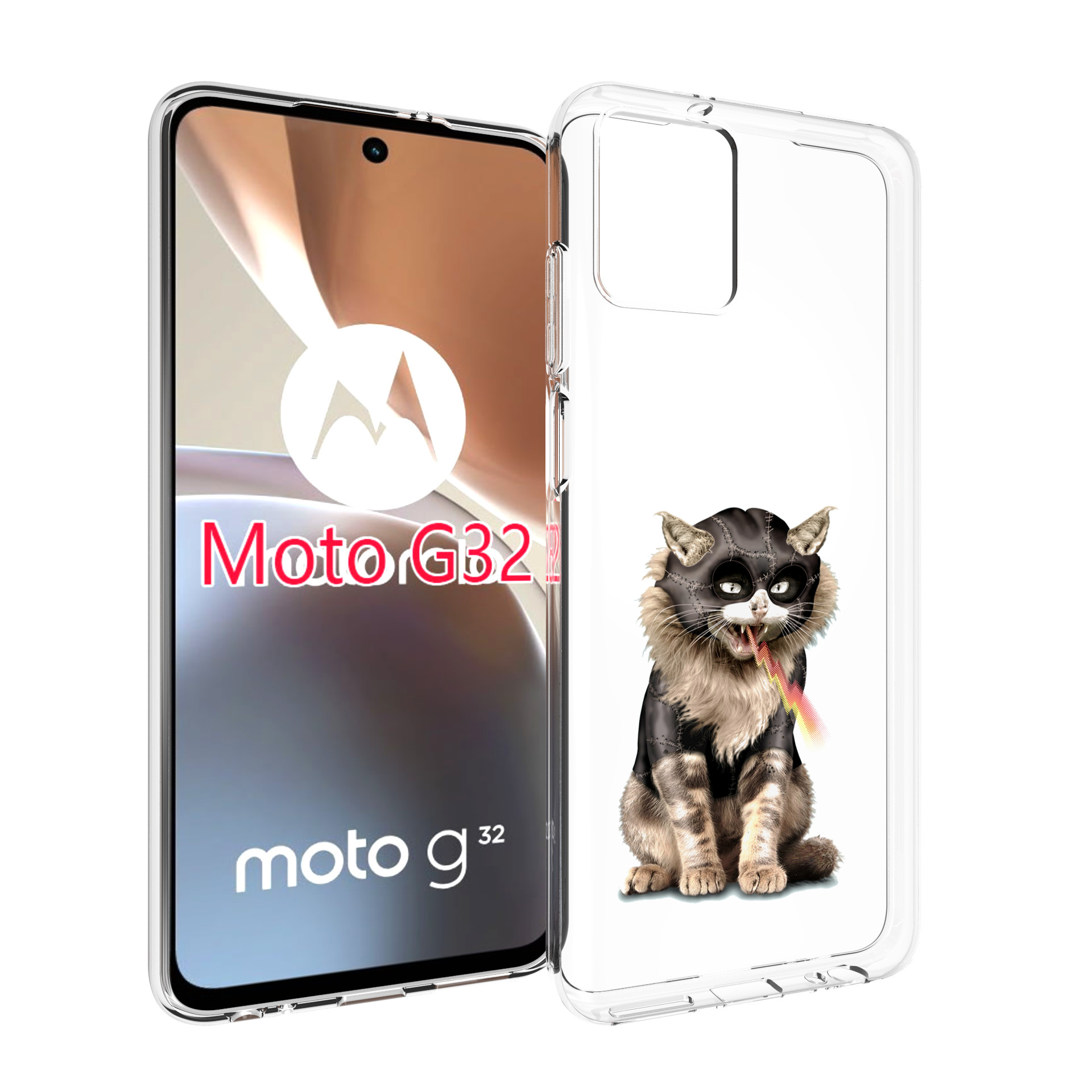 

Чехол MyPads дьяволский кот для Motorola Moto G32, Прозрачный, Tocco