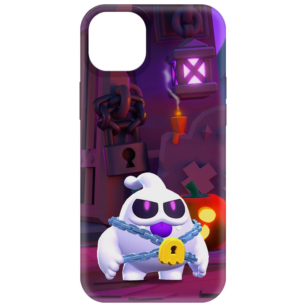 

Чехол-накладка Krutoff Soft Case Brawl Stars - Призрак Скуик для iPhone 15 Plus черный