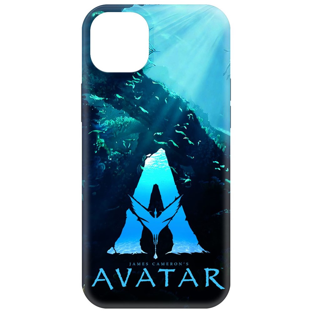 Чехол-накладка Krutoff Soft Case Аватар - Цветное лого для iPhone 15 Plus черный