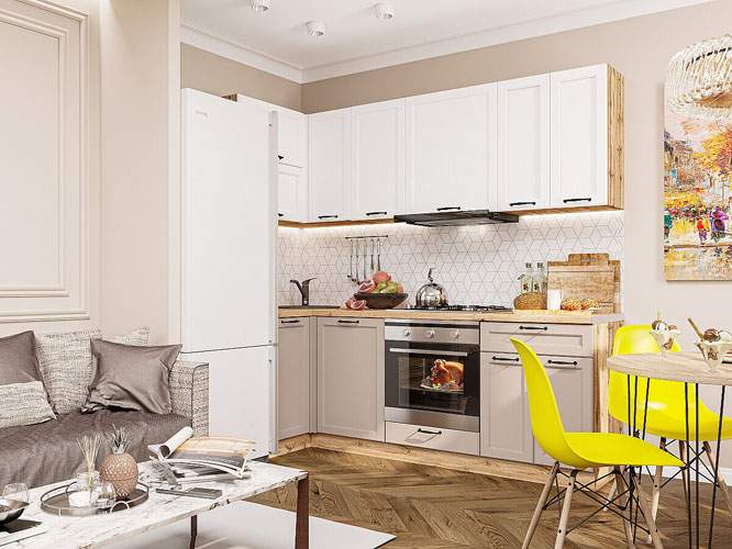 

Кухонный гарнитур Vivat Барселона-04 белый/кашемир