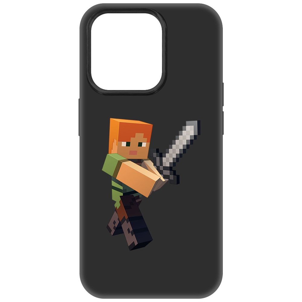 

Чехол-накладка Krutoff Soft Case Minecraft-Алекс для iPhone 15 Pro черный