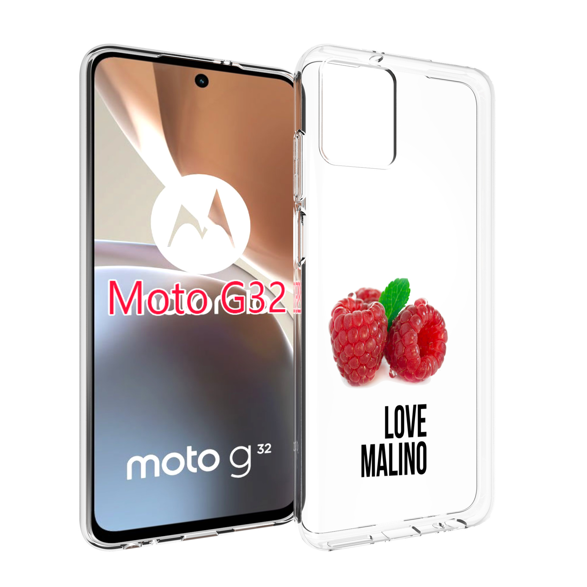 

Чехол MyPads Бренд лове малино для Motorola Moto G32, Прозрачный, Tocco