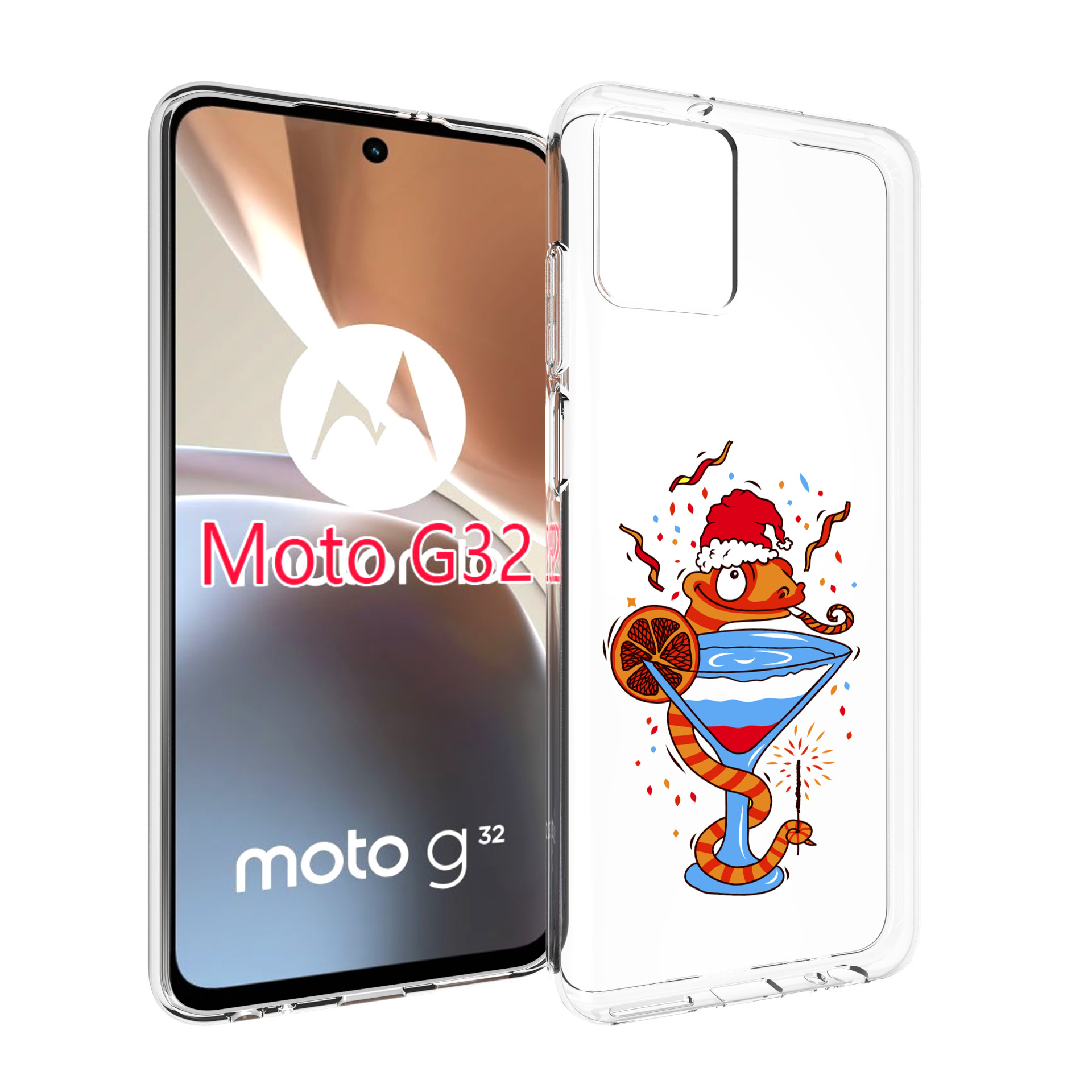 

Чехол MyPads змейка для Motorola Moto G32, Прозрачный, Tocco