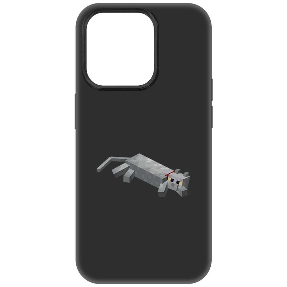 

Чехол-накладка Krutoff Soft Case Minecraft-Кошка для iPhone 15 Pro черный