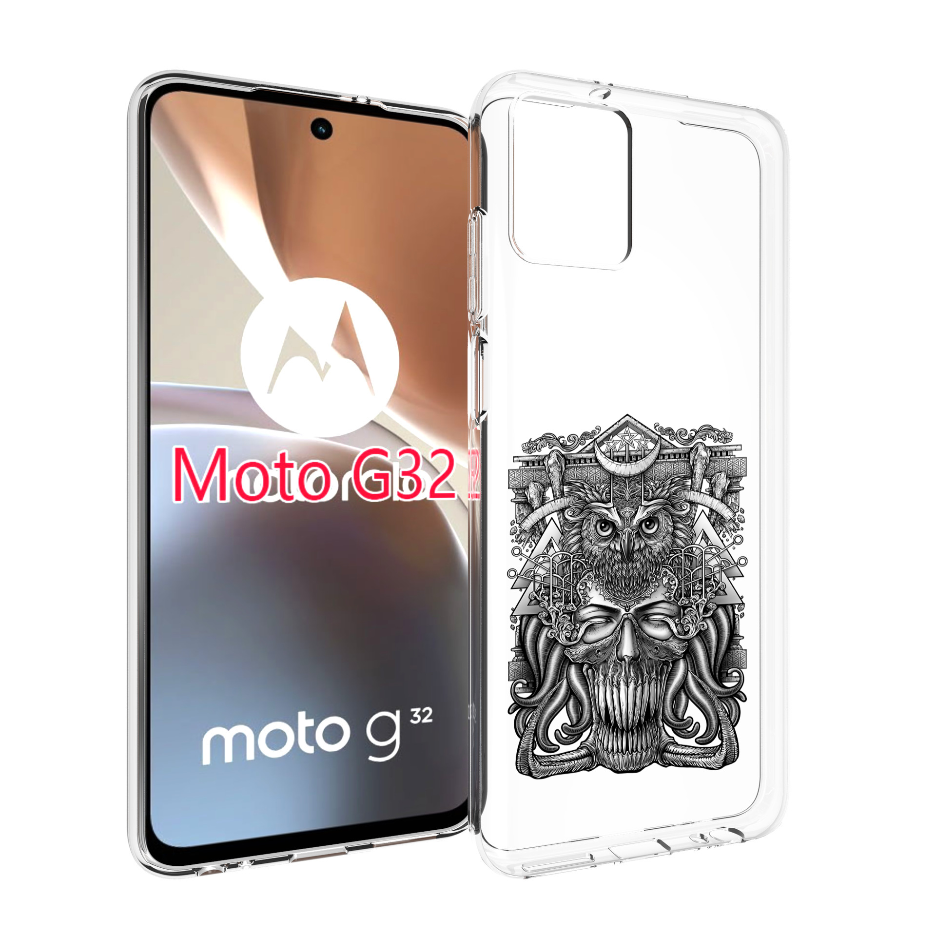 

Чехол MyPads зубастая сова для Motorola Moto G32, Прозрачный, Tocco