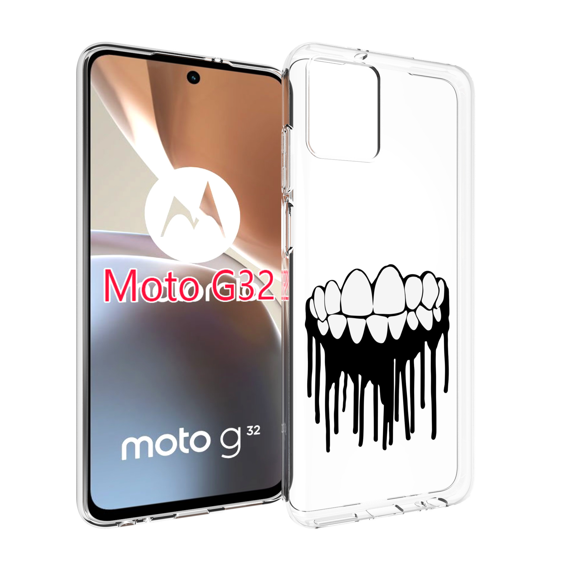 

Чехол MyPads зубы для Motorola Moto G32, Прозрачный, Tocco
